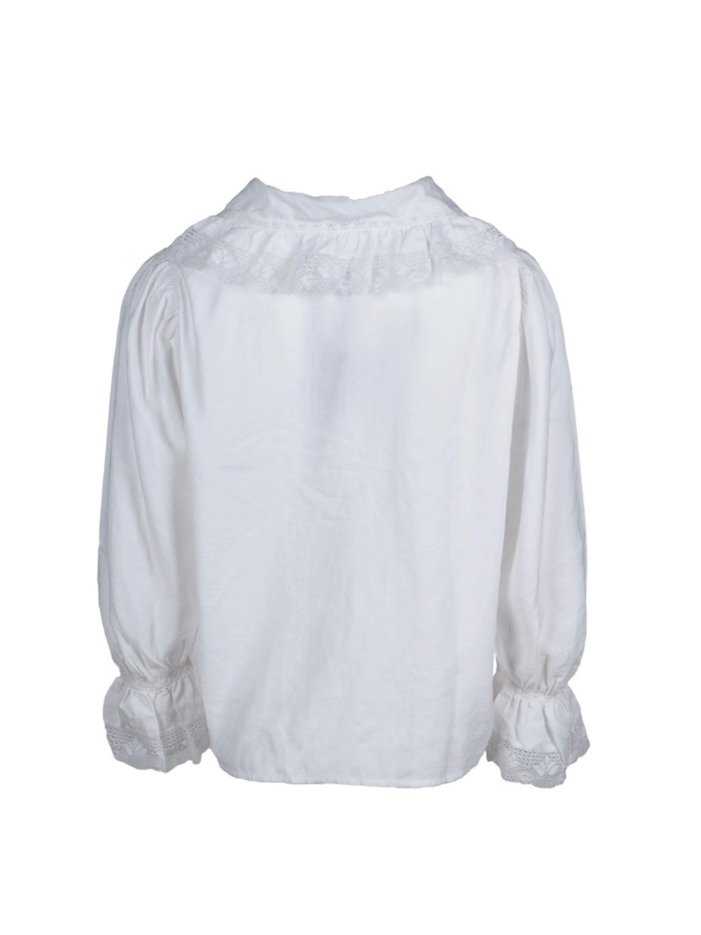 Maje White Lace-Trim Button-Up Blouse sizes 1 - Picture 5 of 9